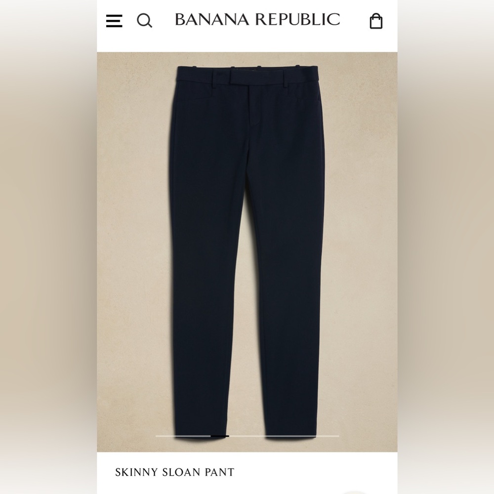 Banana Republic Sloane Navy Velvet Skinny Pants Size 4